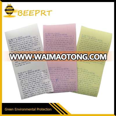 50g 76mm Dot matrix triple printing copy paper 100% wood pulp blank carbonless for Dot matrix printer and needle printer